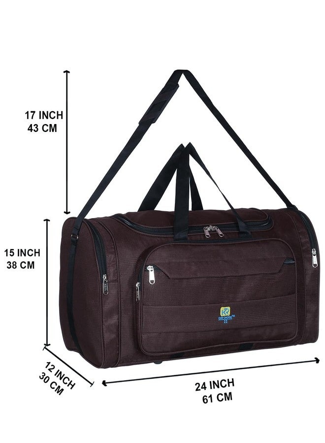 Airish Fabric Travel Duffel Bags for Men and Women 50 L Brown fold - Image 2
